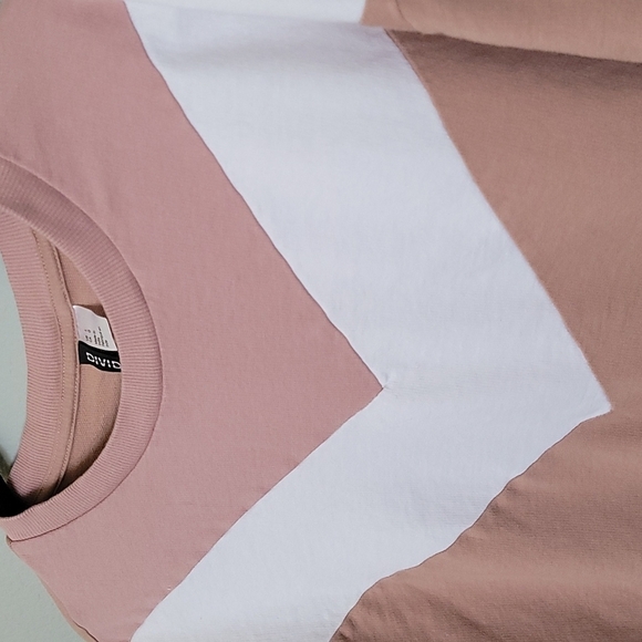 H&M Soft Girl Casual Divided Chevron Colorblock Sweater Large - Picture 3 of 6